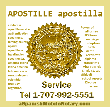 Apostille service, Spanish translation, Mobile Notary, Sergio Musetti http://Apostille.homestead.com